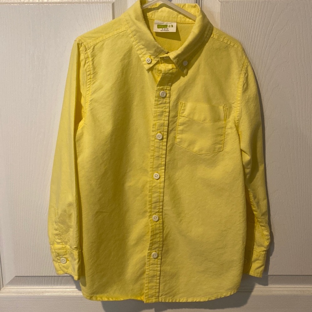 Boys size 5-6 Crazy 8. Bright yellow button down